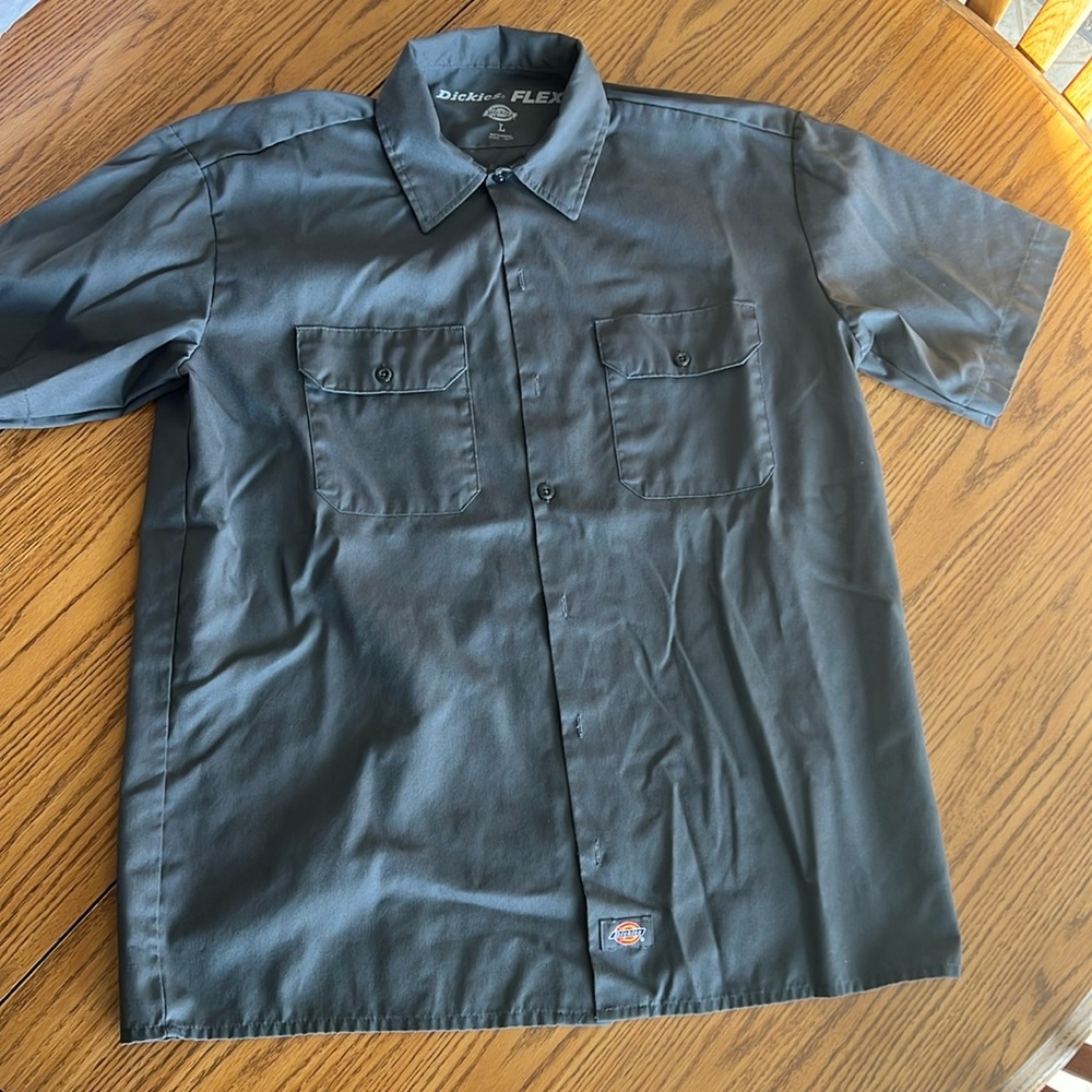 Dickies Flex, short sleeve mens size L, work shirt